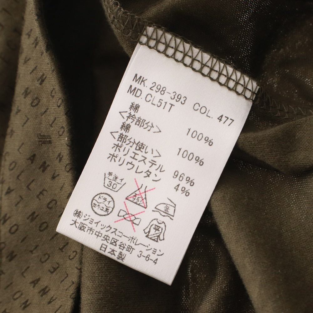 ■ LANVIN ランバン コレクション Tシャツ ロンT 長袖 トップス クルーネック 総柄 メンズ L カーキ タグ付き 未使用