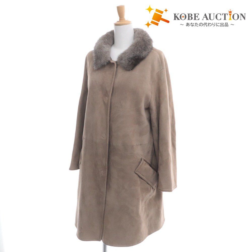 ■ ADORE Shearling coat, long coat, outerwear, mink, sheepskin, women's, size 38, beige