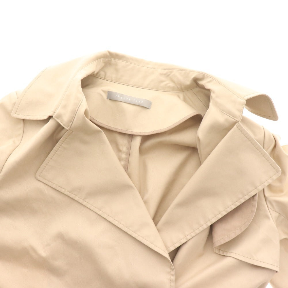 ■ セオリーリュクス トレンチコート アウター 比翼ボタン レディース 38 ベージュ