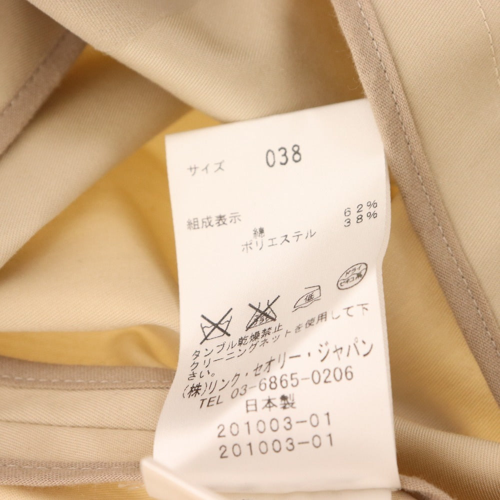 ■ セオリーリュクス トレンチコート アウター 比翼ボタン レディース 38 ベージュ