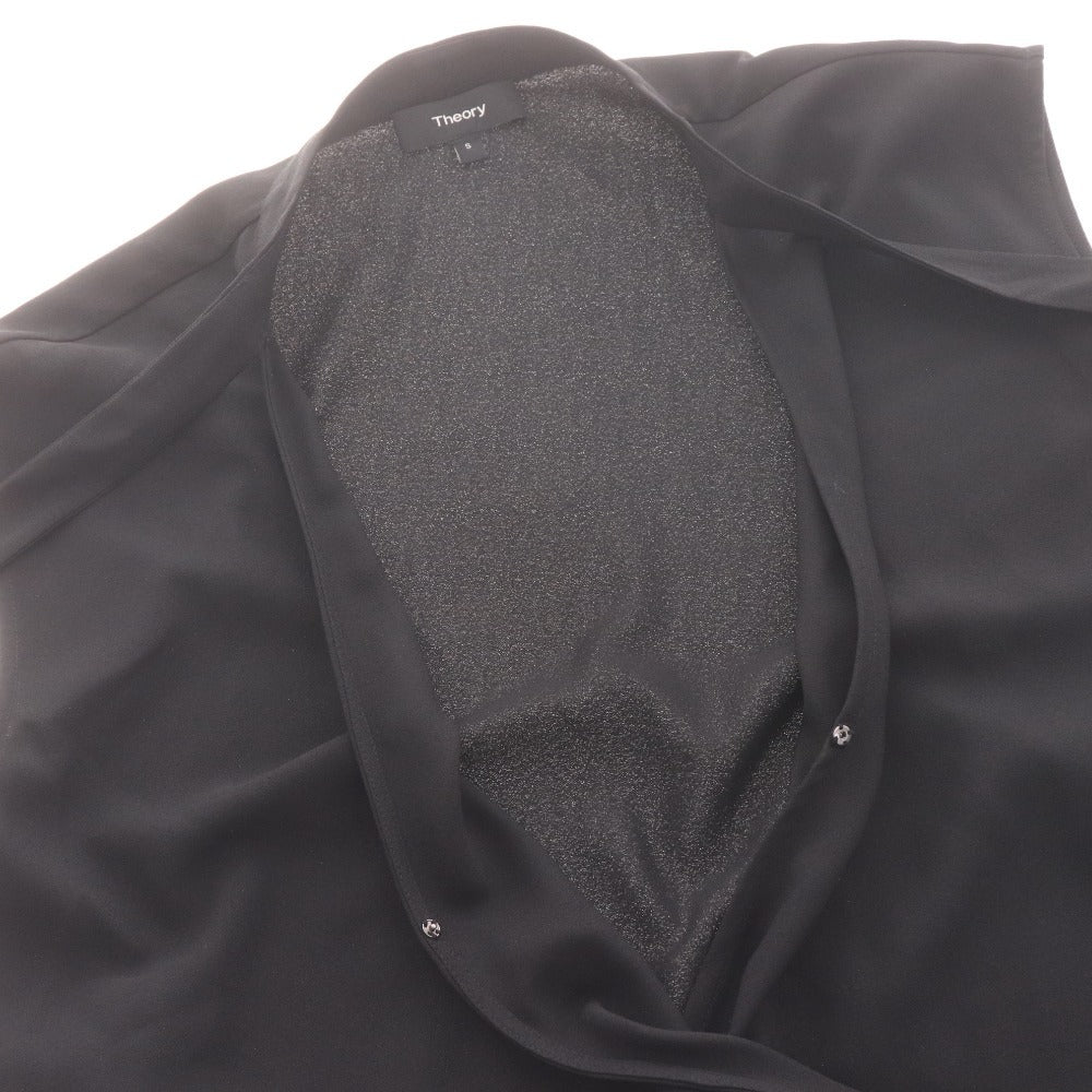 Theory Women's Sleeveless Tank Top with Bow Tie and Buttons, Size Small, Black