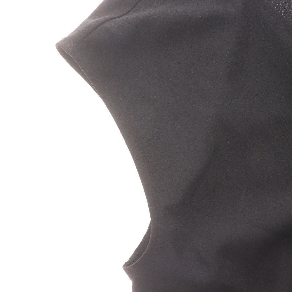 Theory Women's Sleeveless Tank Top with Bow Tie and Buttons, Size Small, Black