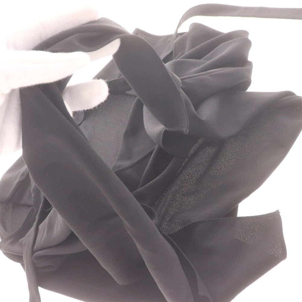 Theory Women's Sleeveless Tank Top with Bow Tie and Buttons, Size Small, Black