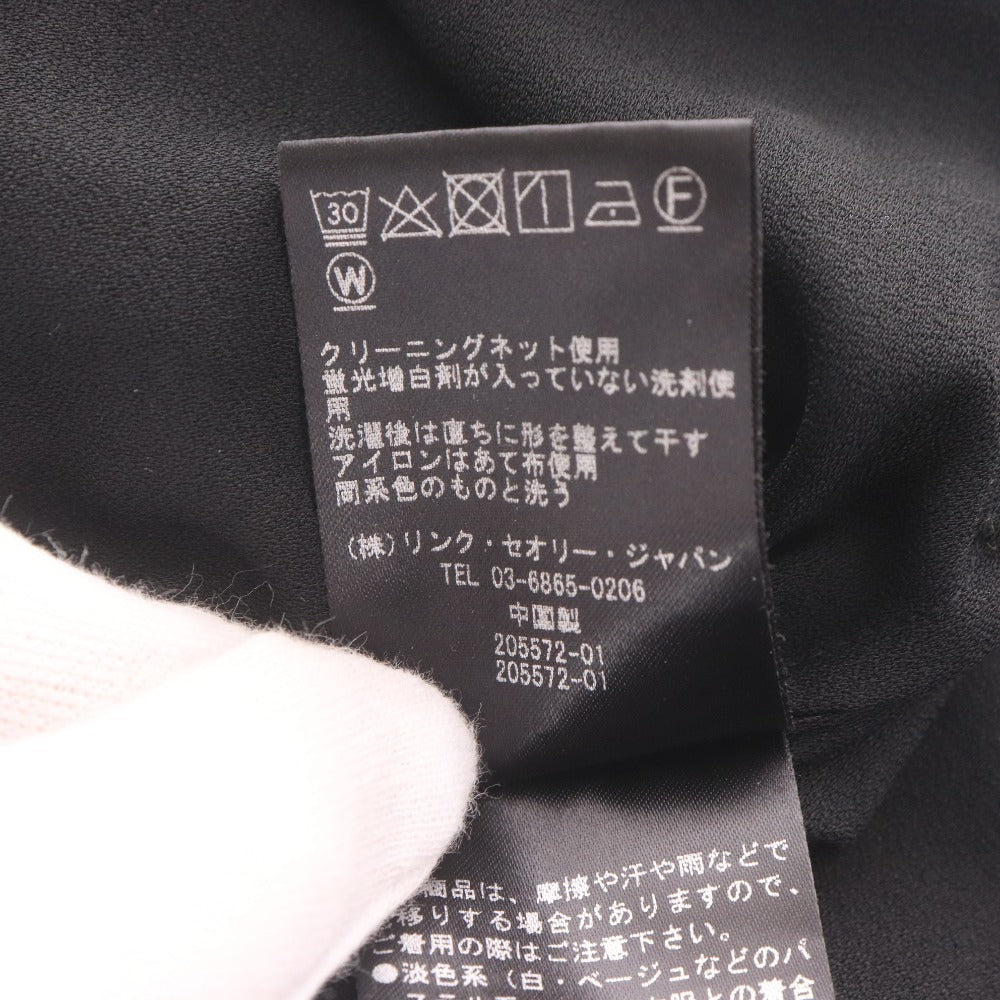 Theory Women's Sleeveless Tank Top with Bow Tie and Buttons, Size Small, Black