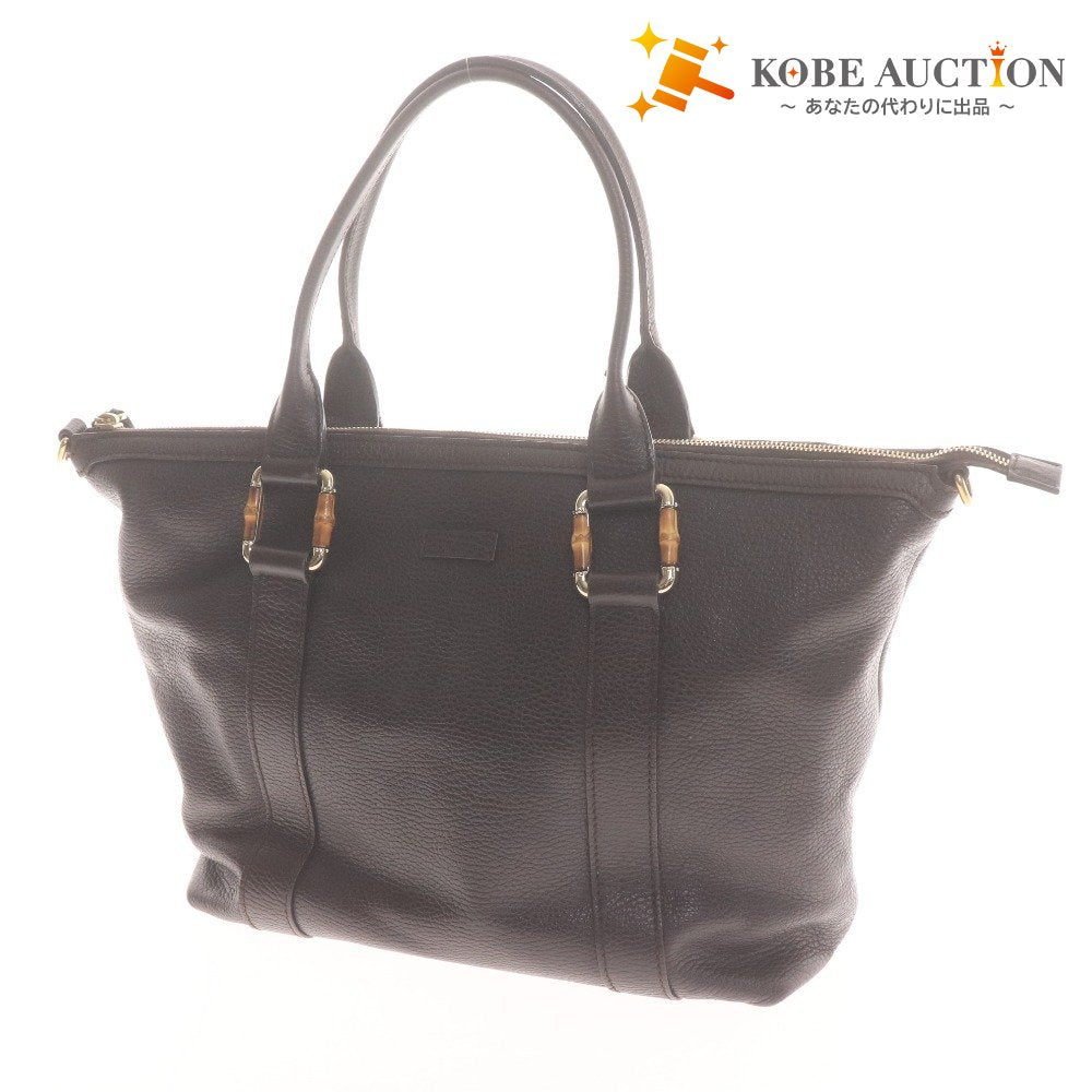 ■ GUCCI グッチ トートバッグ ハンドバッグ 339548 200047 鞄 革 レザー ファスナー イタリア製 レディース ダークブラウン