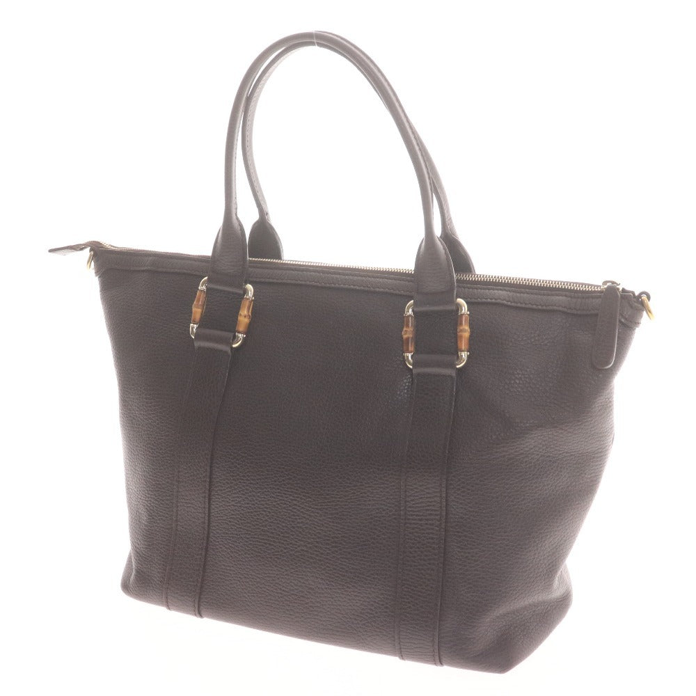 ■ GUCCI グッチ トートバッグ ハンドバッグ 339548 200047 鞄 革 レザー ファスナー イタリア製 レディース ダークブラウン