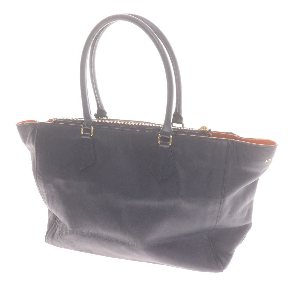 ■ ADMJ エーディーエムジェイ トートバッグ A350267 鞄 ボア ファスナー ロゴ レディース ネイビー