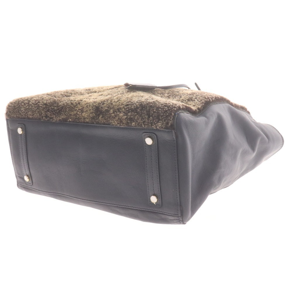 ■ ADMJ エーディーエムジェイ トートバッグ A350267 鞄 ボア ファスナー ロゴ レディース ネイビー