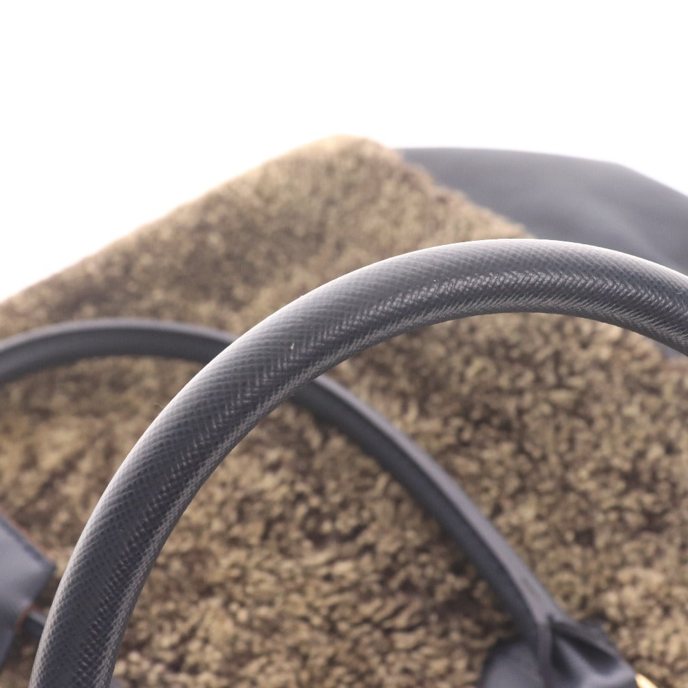 ■ ADMJ エーディーエムジェイ トートバッグ A350267 鞄 ボア ファスナー ロゴ レディース ネイビー