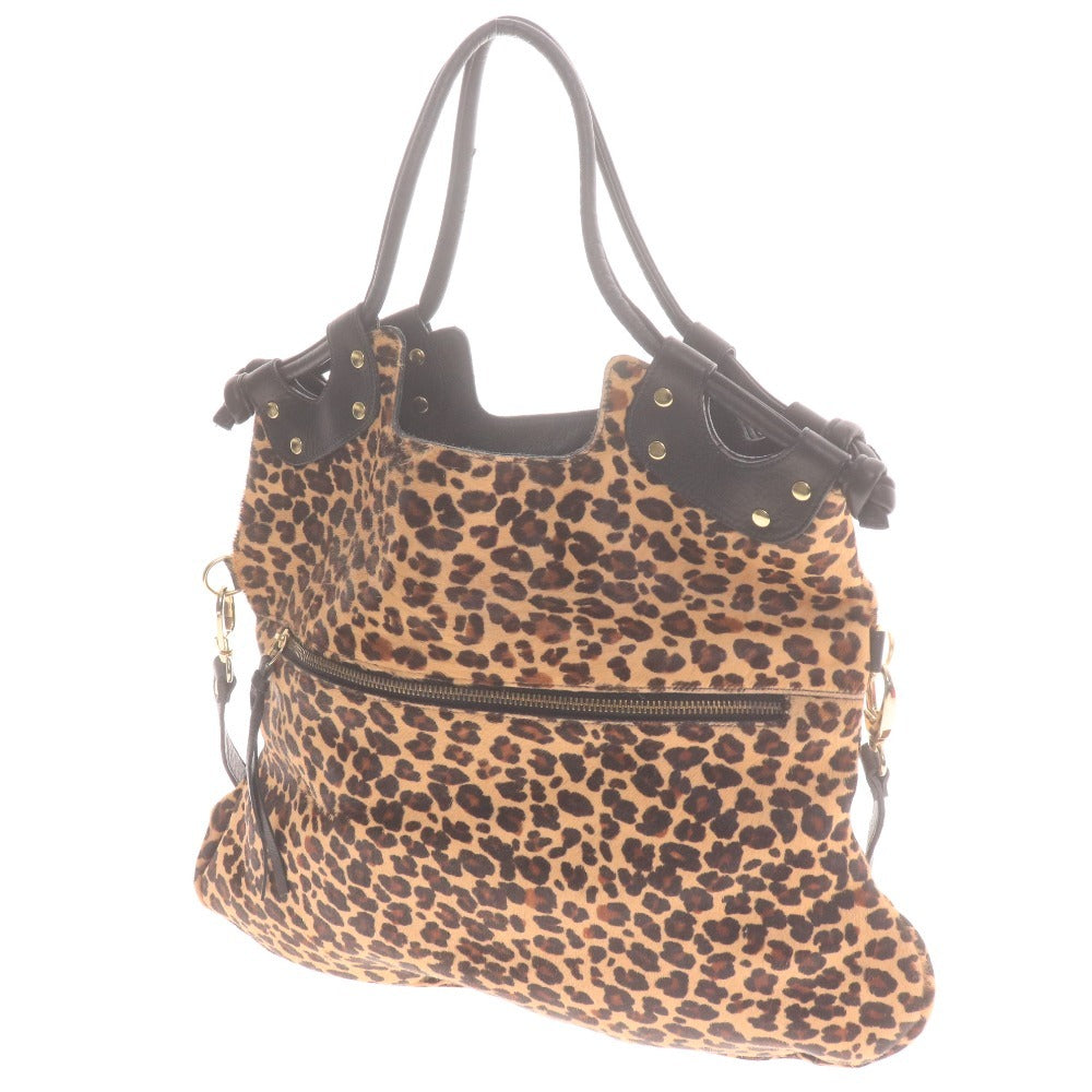■ Pietra Alessandra ピエトラアレッサンドラ ショルダー トートバッグ 鞄 2way ヒョウ柄 レディース ベージュ系