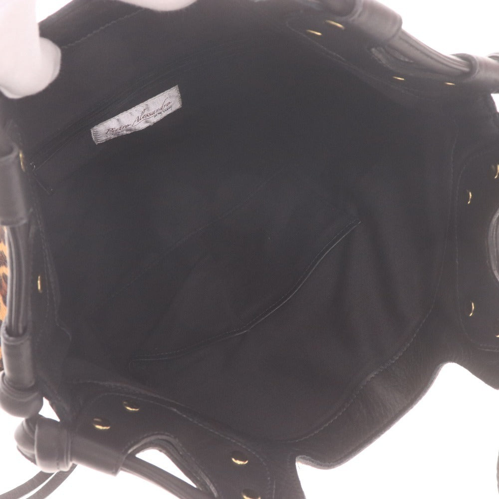 ■ Pietra Alessandra ピエトラアレッサンドラ ショルダー トートバッグ 鞄 2way ヒョウ柄 レディース ベージュ系