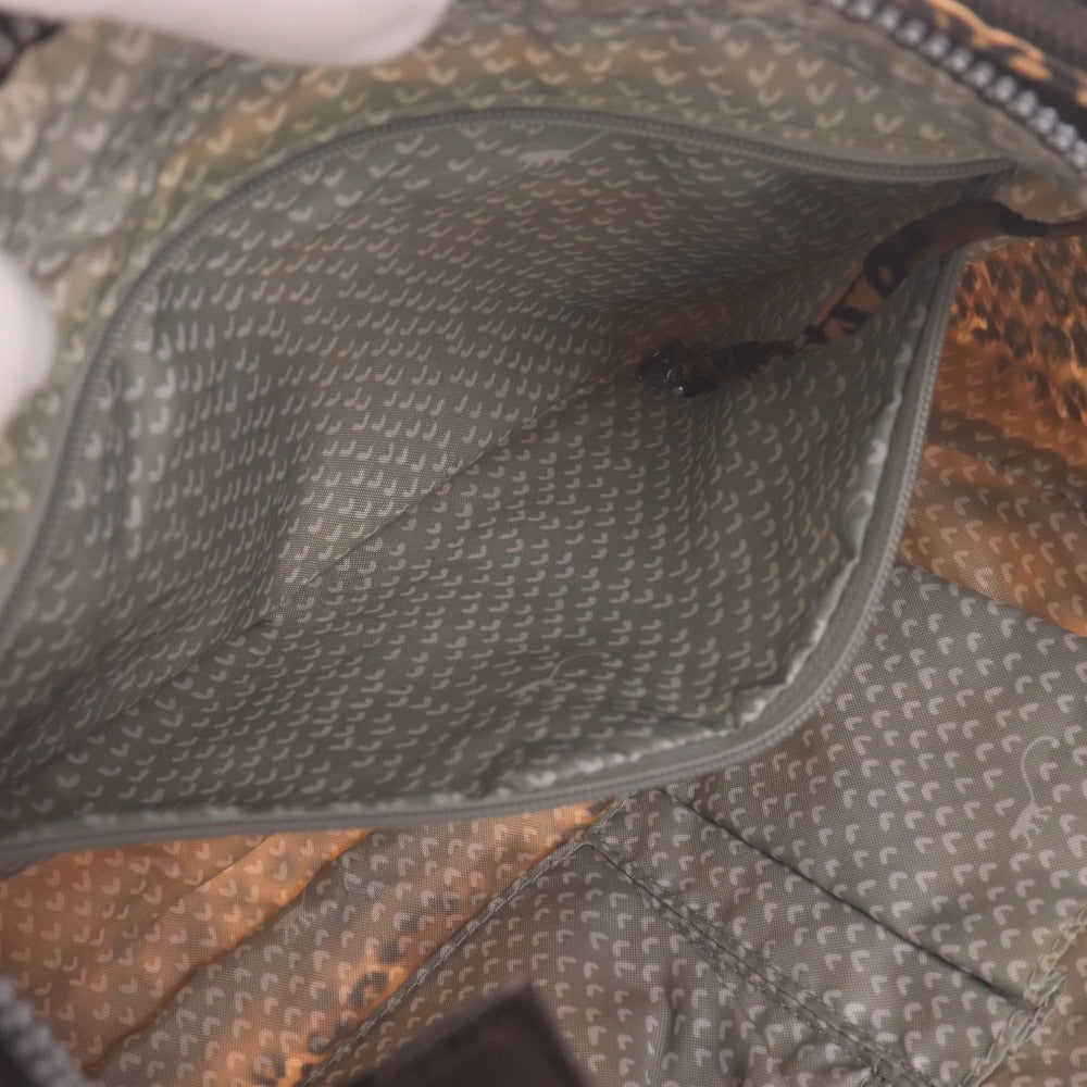 Kipling hand tote bag with zipper closure, leopard print, heart pattern, multicolor, light brown, and black.