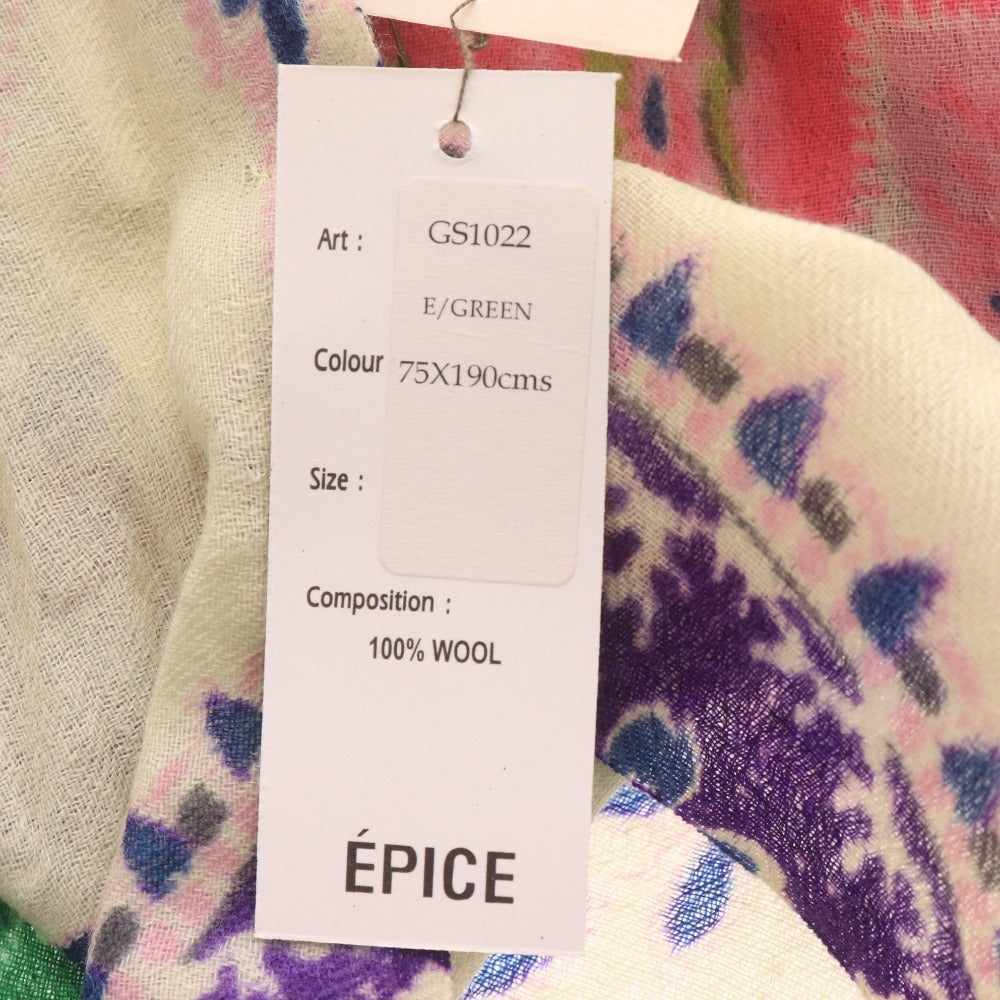 ■ EPICE Large Floral Print Scarf for Men and Women, Multicolor, Green, Ivory, Pink, Tags Included, Unused
