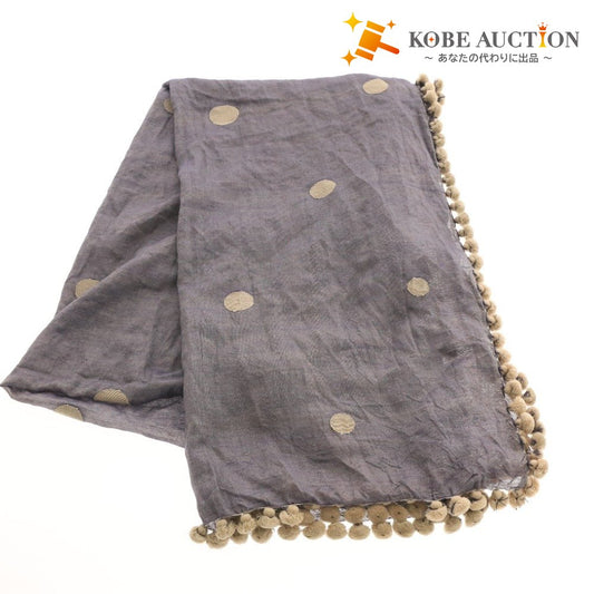 ■ matta マッタ ストール 水玉 ボンボン コットン 100％ レディース ネイビー系