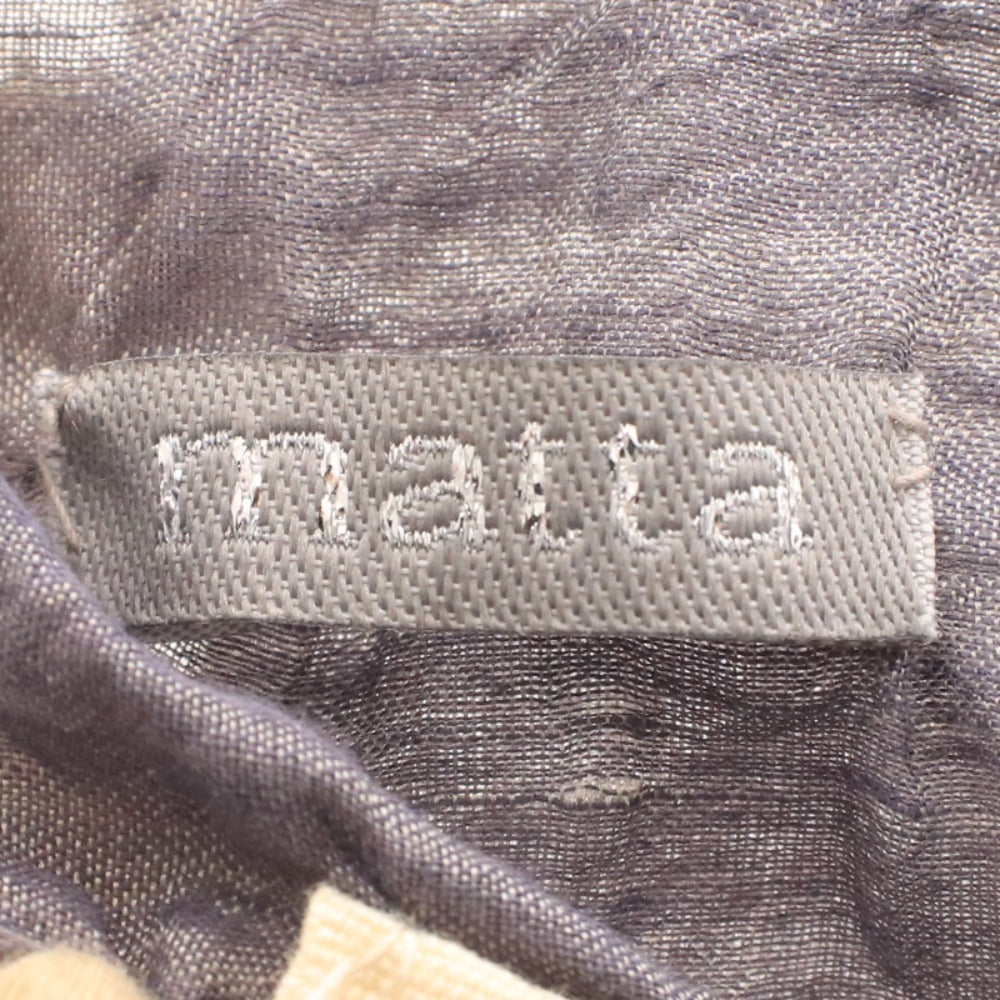 ■ matta Polka dot pompom scarf, 100% cotton, women's, navy