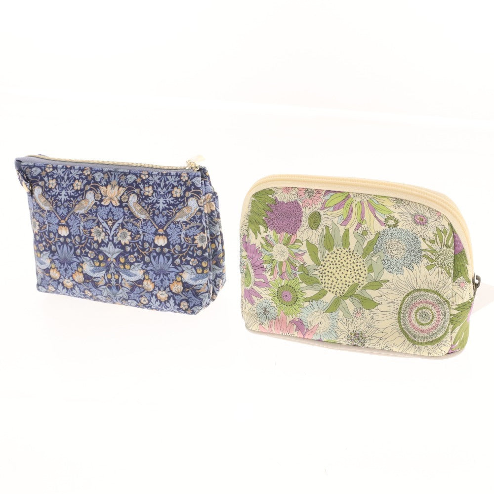 ■ INTERMODE AfternoonTea Pouch Set of 2, Zippered, Small Item Storage, Cosmetic Pouch, Makeup Tool, Women's, Blue/Green, Tags Included, Unused