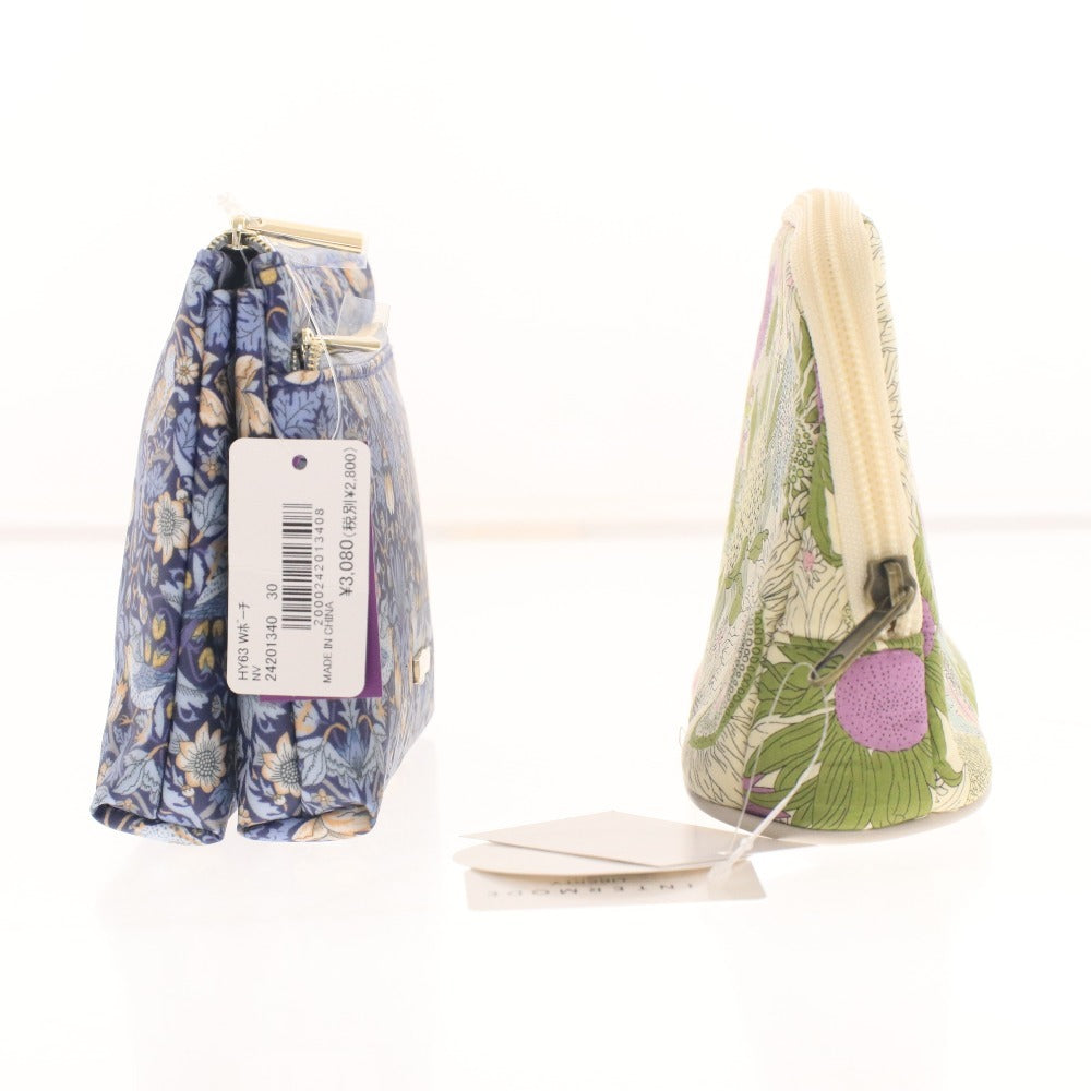 ■ INTERMODE AfternoonTea Pouch Set of 2, Zippered, Small Item Storage, Cosmetic Pouch, Makeup Tool, Women's, Blue/Green, Tags Included, Unused