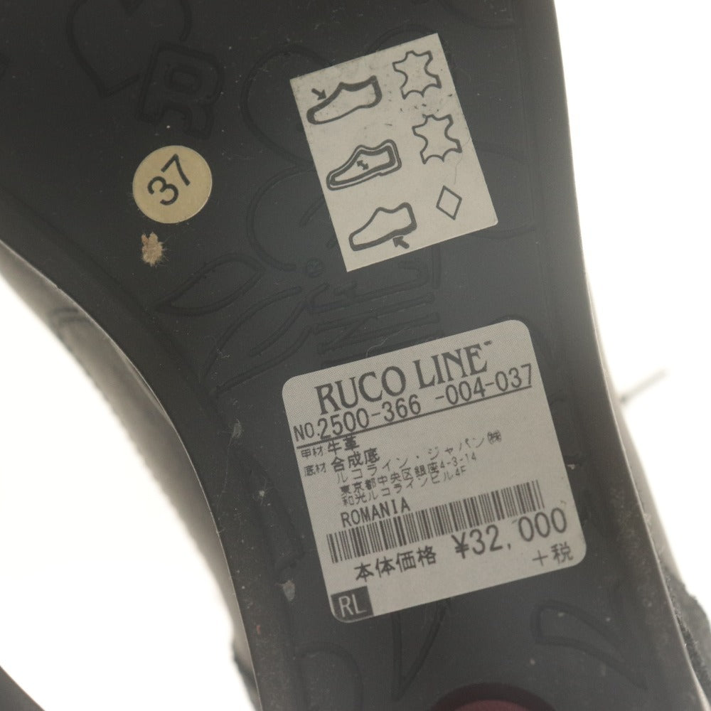 ■ ルコライン RUCOLINE スニーカー ブーツ 靴 厚底 インヒール ウェッジソール レディース 37(23.5~24相当）ブラック 未使用