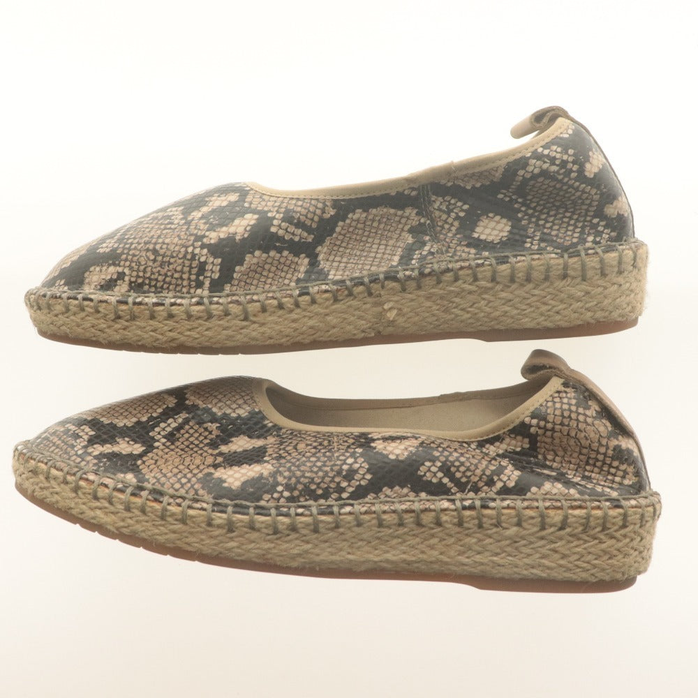 ■ コールハーン COLE HAAN クラウドフィール エスパドリーユ 靴 サンダル パイソン柄 レディース 6 1/2B(23.5相当）ブラック ベージュ系
