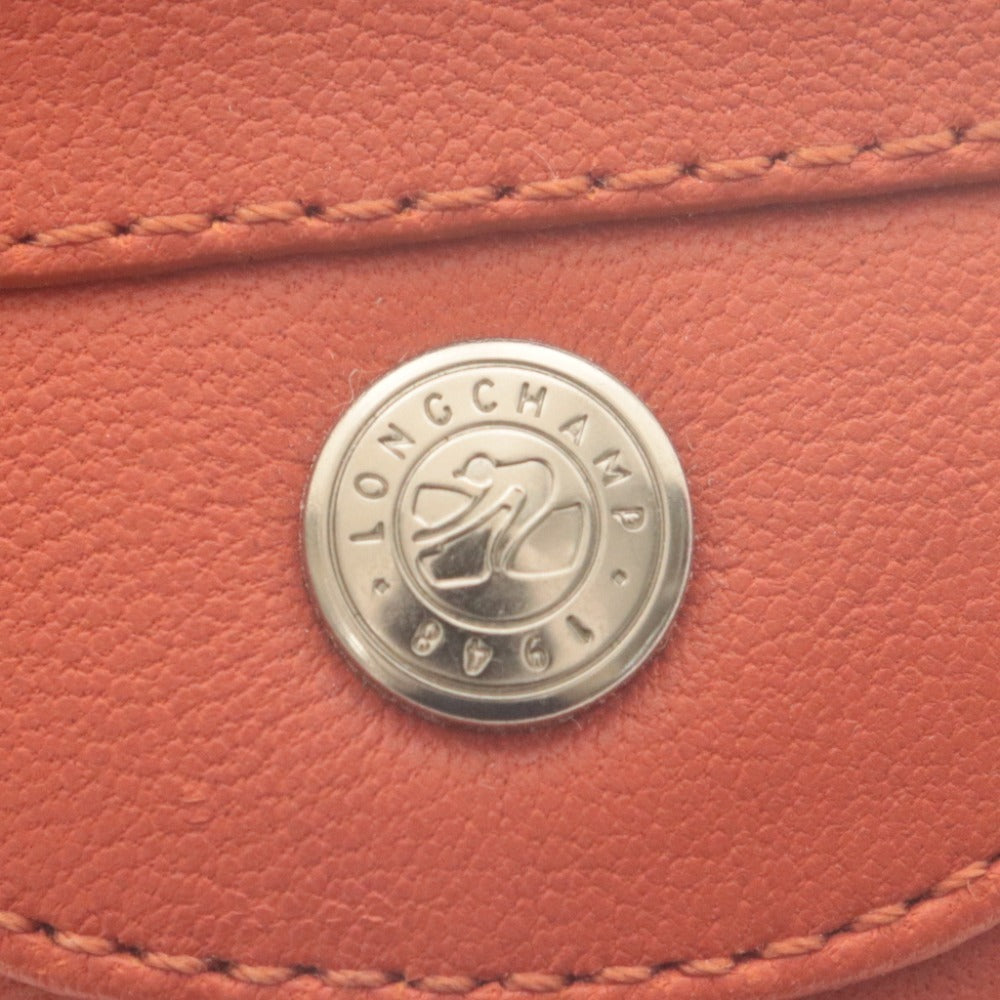 ■ ロンシャン LONGCHAMP パンプス 靴 フラットシューズ メタルボタン レディース 36(22.5~23cm相当）オレンジ