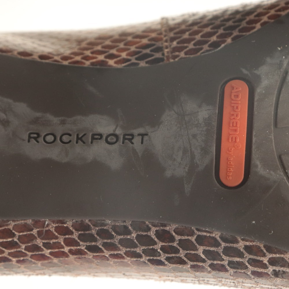 ■ ロックポート ROCKPORT パンプス 靴 ピンヒール ポインテッドトゥ トータルモーション パイソン柄 レディース 23cm ブラウン系