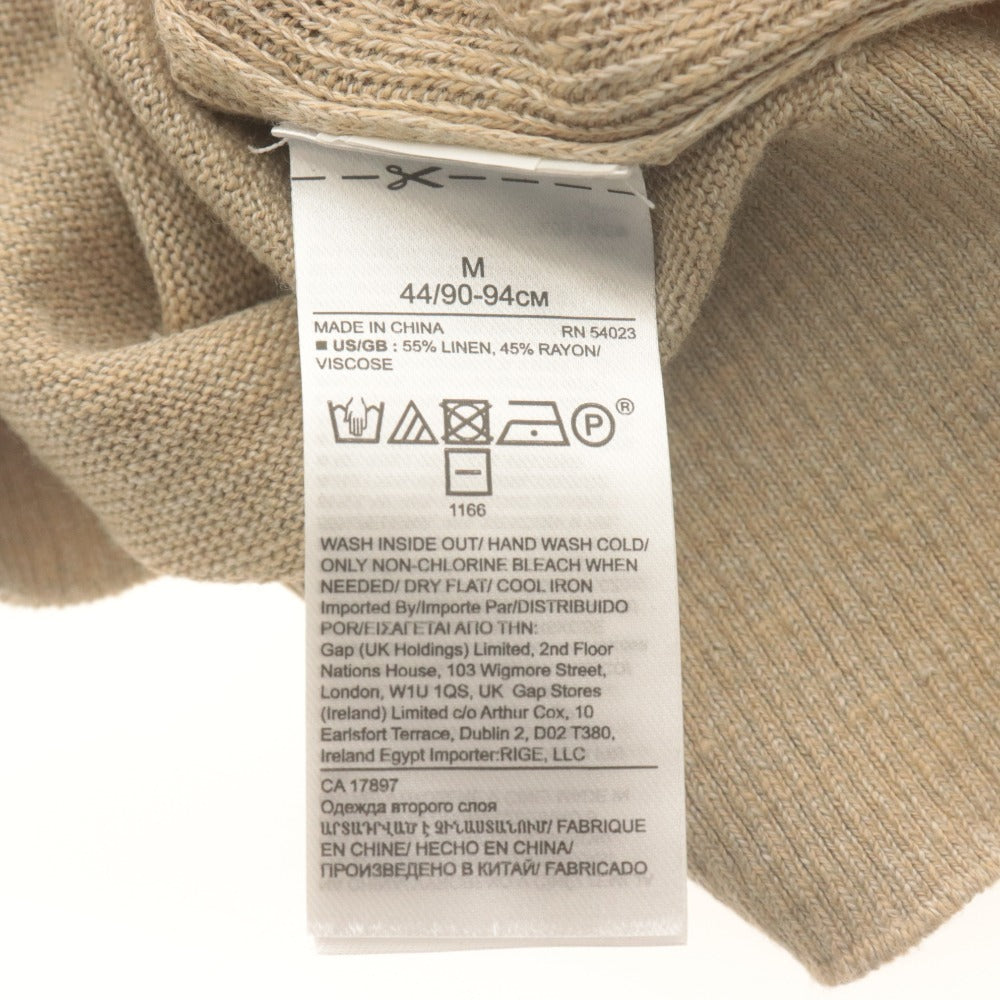 ■ バナナリパブリック BANANA REPUBLIC ニット 半袖 トップス リネン混 薄手 レディース M ベージュ 未使用 タグ付き