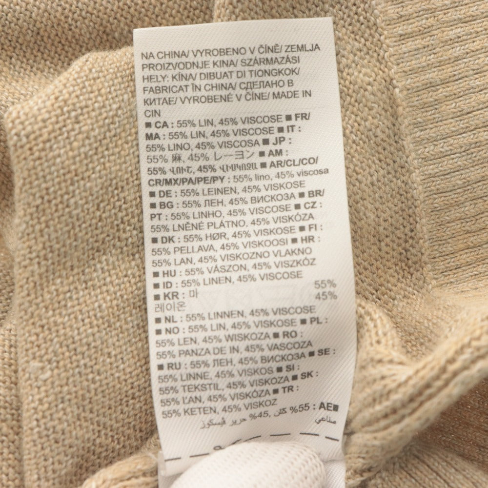 ■ バナナリパブリック BANANA REPUBLIC ニット 半袖 トップス リネン混 薄手 レディース M ベージュ 未使用 タグ付き