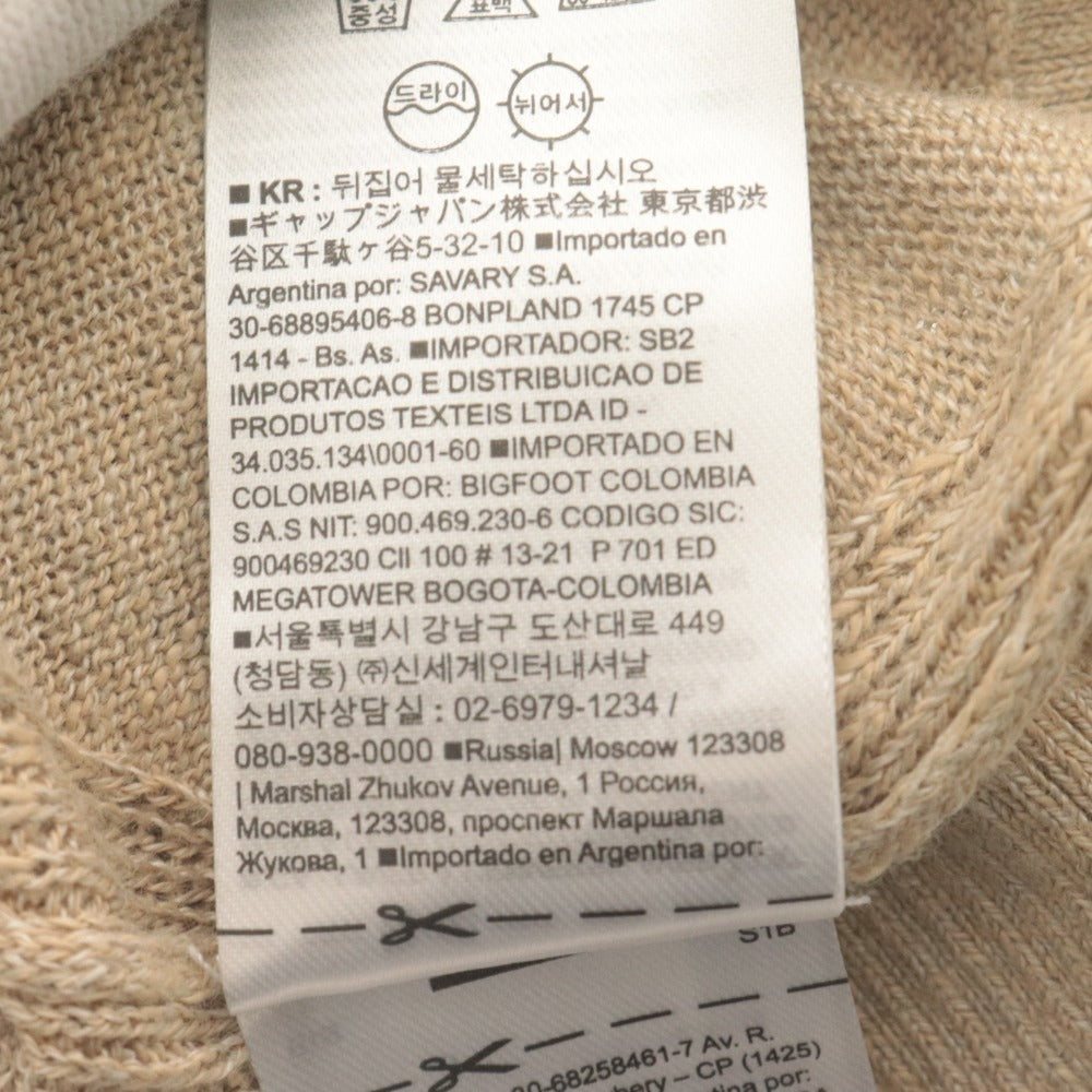 ■ バナナリパブリック BANANA REPUBLIC ニット 半袖 トップス リネン混 薄手 レディース M ベージュ 未使用 タグ付き