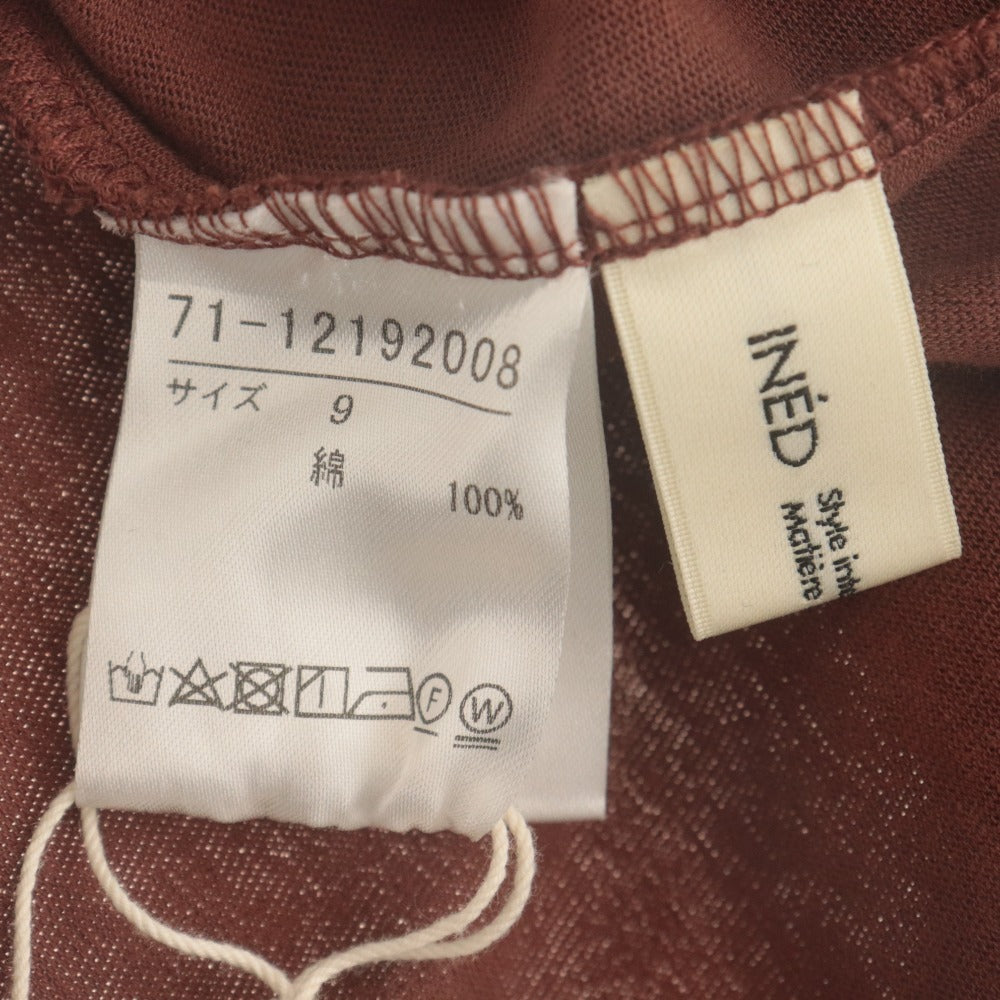■ イネド INED ワンピース ノースリーブ トップス ボトムス レディース 9号 ブラウン 未使用 タグ付き