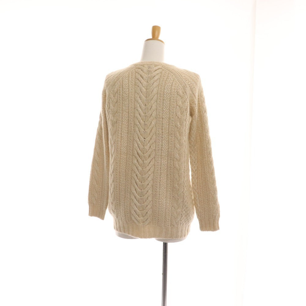 ■ Drawer Knit Sweater Cable Long Sleeve Top Chibana Kurara Alpaca Silk Shiny Women's 1 Beige