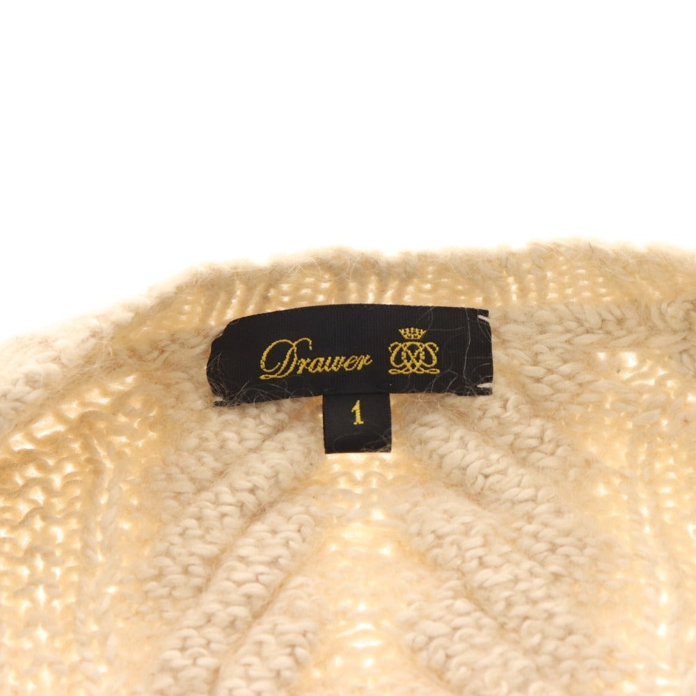 ■ Drawer Knit Sweater Cable Long Sleeve Top Chibana Kurara Alpaca Silk Shiny Women's 1 Beige