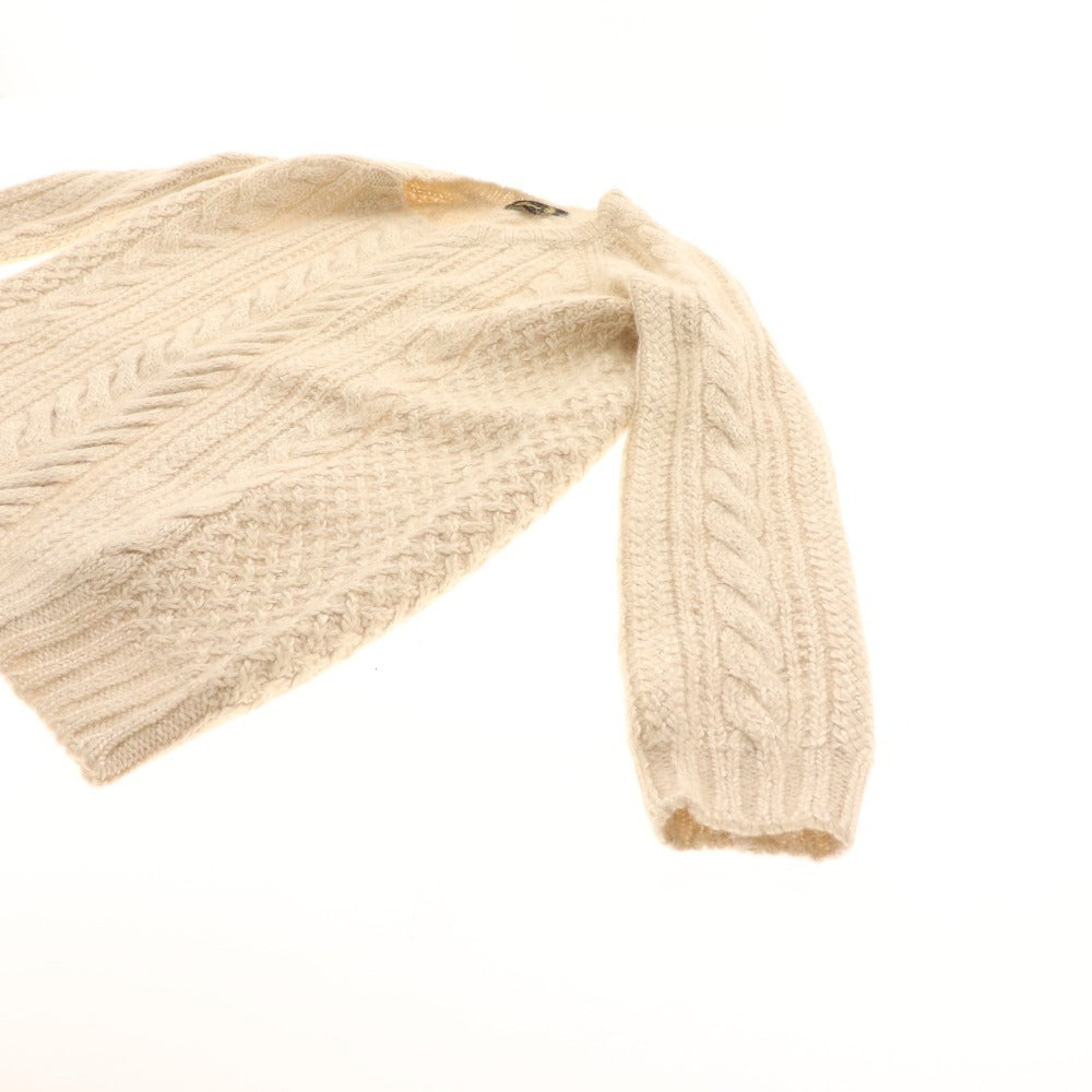 ■ Drawer Knit Sweater Cable Long Sleeve Top Chibana Kurara Alpaca Silk Shiny Women's 1 Beige