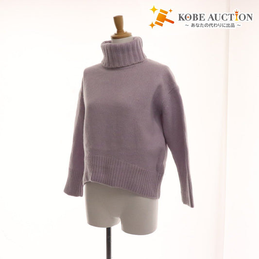 ■ Galerie Vie Knit Sweater Long Sleeve Top Turtleneck 100% Wool Women's S Purple