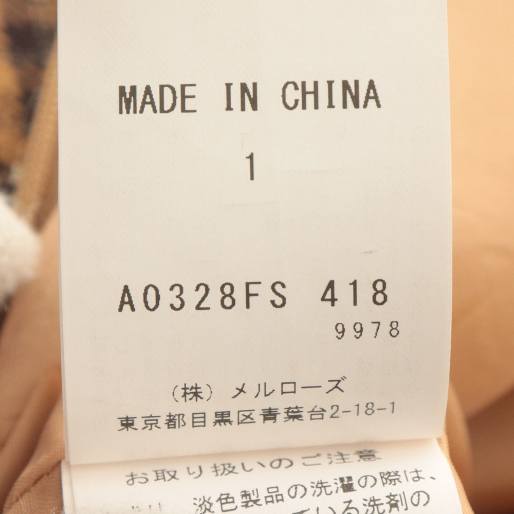 ■ martinique マルティニーク タイトスカート ボトムス ひざ丈 Aライン 総柄 かぎホック レディース 1 (S相当) ブラウン系 美品