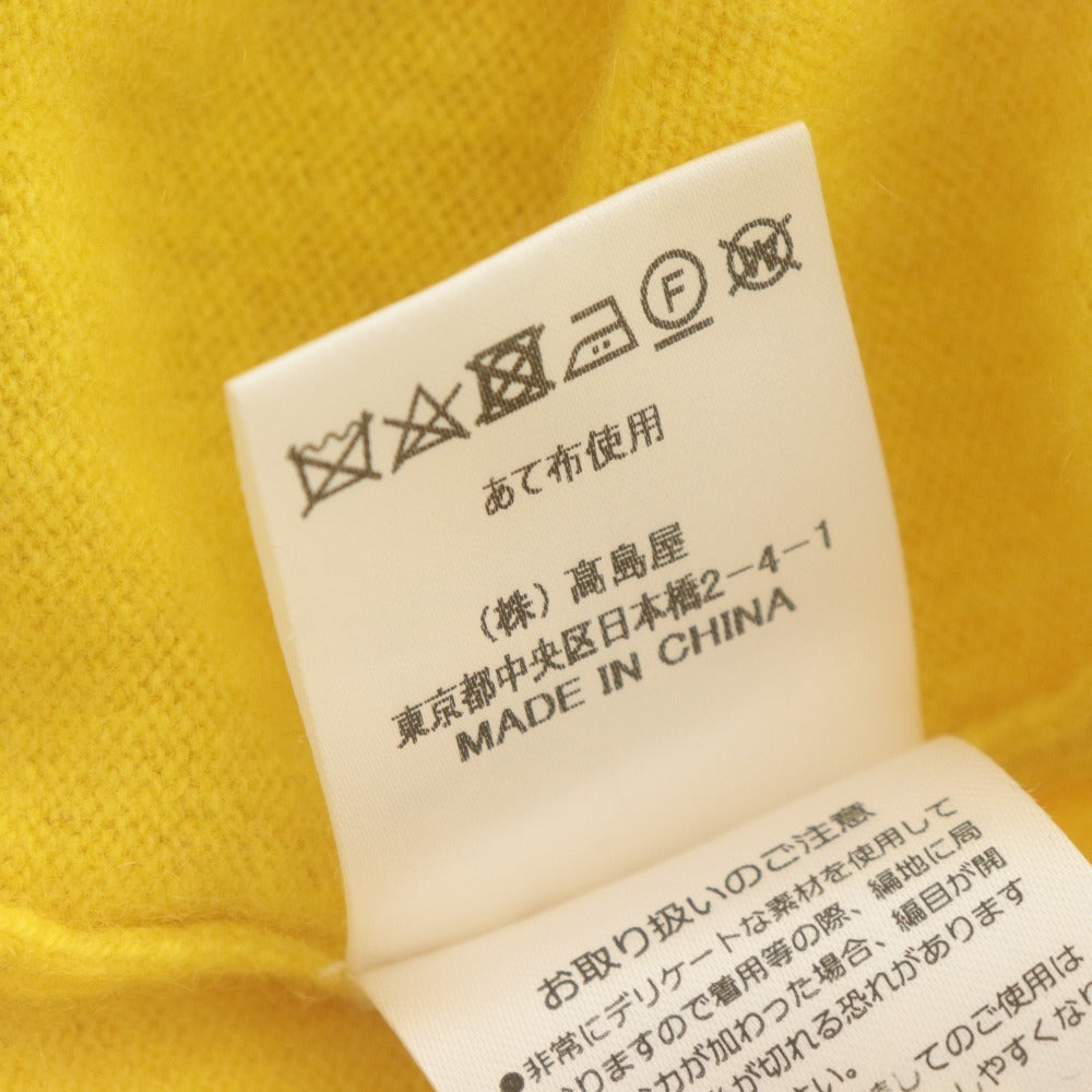 ■ TAKASHIMAYA 高島屋 タカシマヤ セーター 長袖 トップス ニット カシミヤ100% 無地 レディース S イエロー 美品
