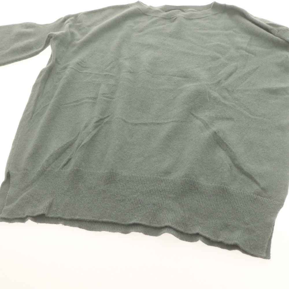 ■ Theory セオリー セーター 長袖 トップス ニット 無地 カシミヤ混 レディース S カーキグレー 美品