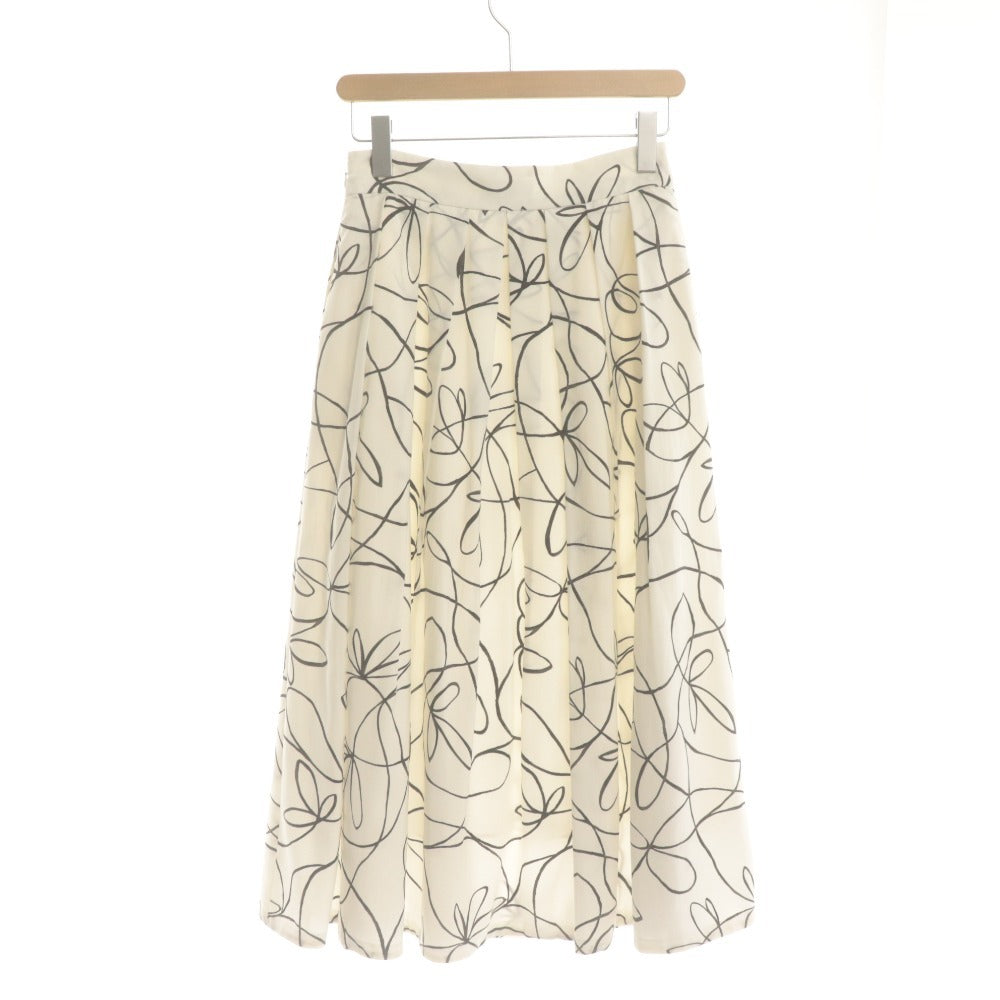 ■ TOMORROWLAND Long Skirt - All-over Pattern - Women's - Size 34 (XS equivalent) - White/Black