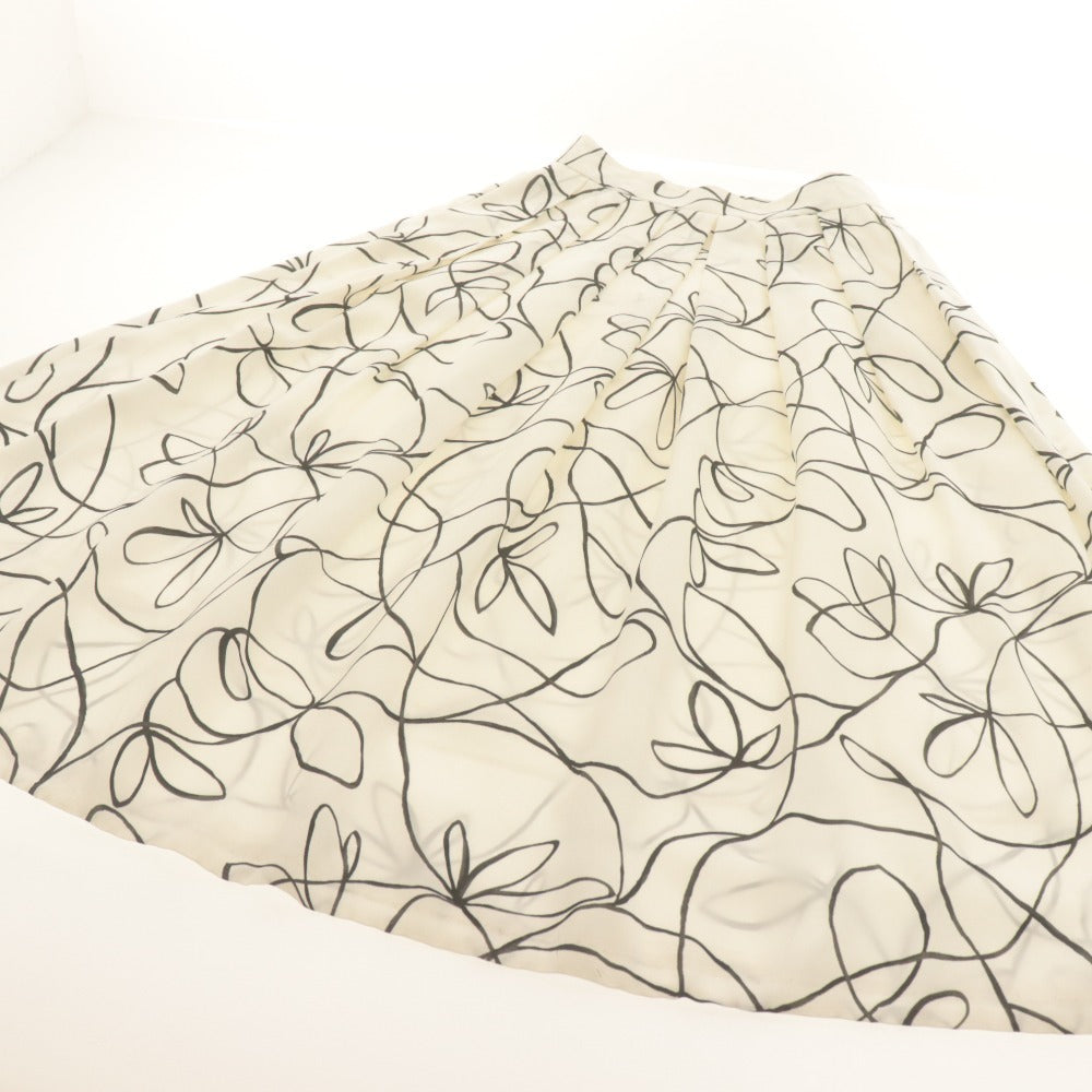 ■ TOMORROWLAND Long Skirt - All-over Pattern - Women's - Size 34 (XS equivalent) - White/Black
