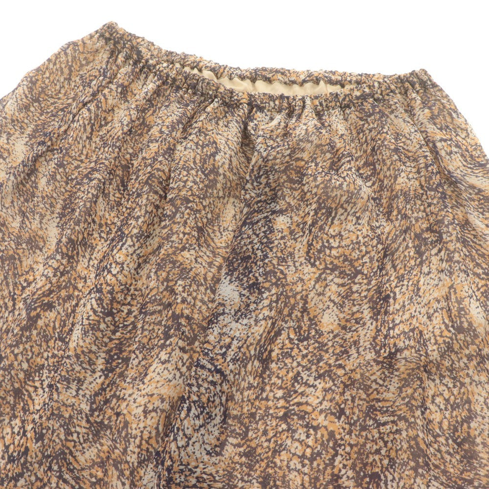 ■ R’IAM Plage Flared Skirt Long Bottoms All-over Print Made in Japan Ladies 38 (M equivalent) Beige Navy