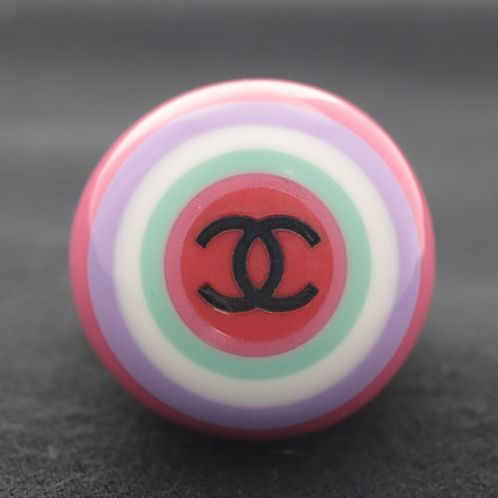 ■ CHANEL シャネル 指輪 リング プラスチック ココマーク アクセサリー 約13号 8g レディース マルチカラー アイボリー ピンク 赤 等