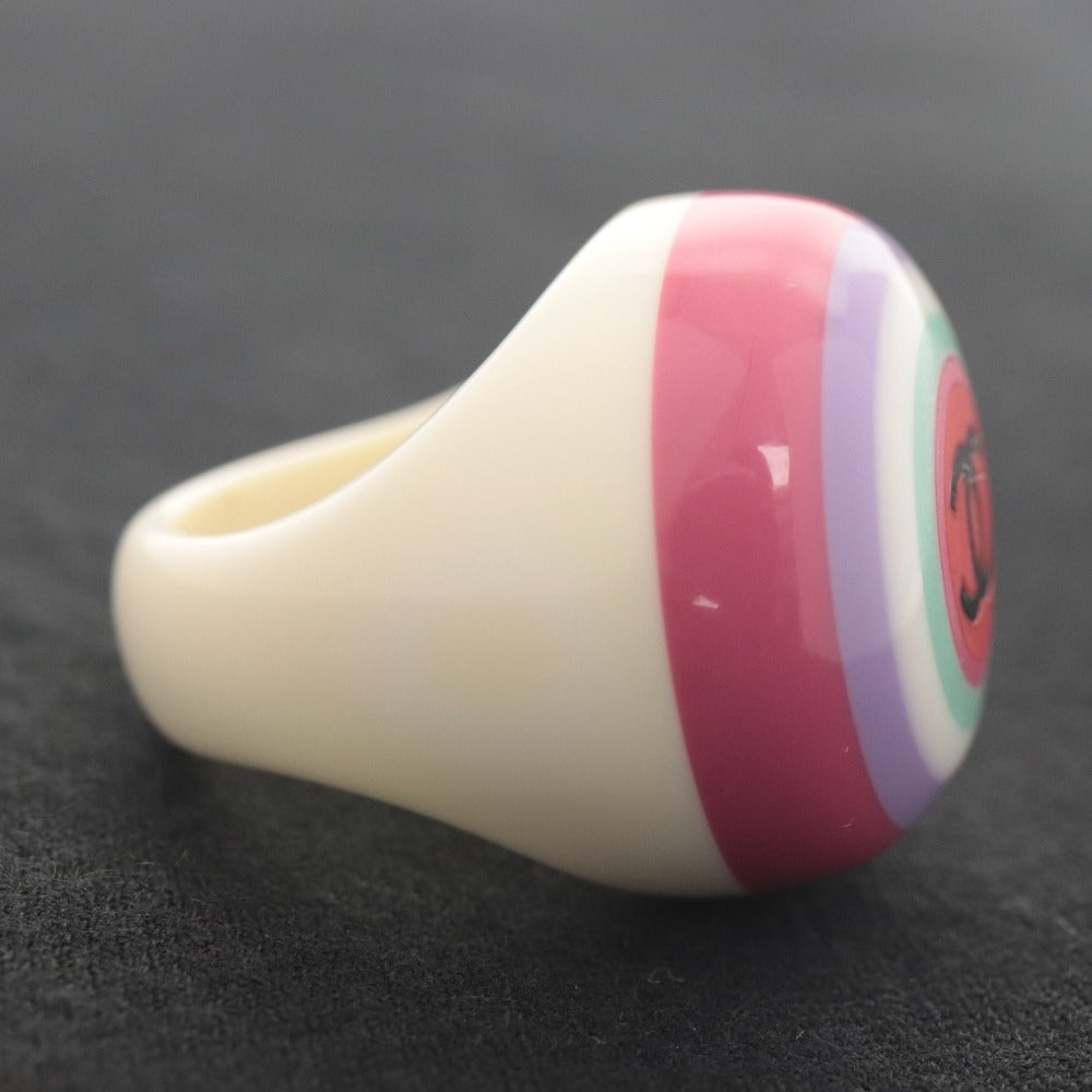 ■ CHANEL シャネル 指輪 リング プラスチック ココマーク アクセサリー 約13号 8g レディース マルチカラー アイボリー ピンク 赤 等