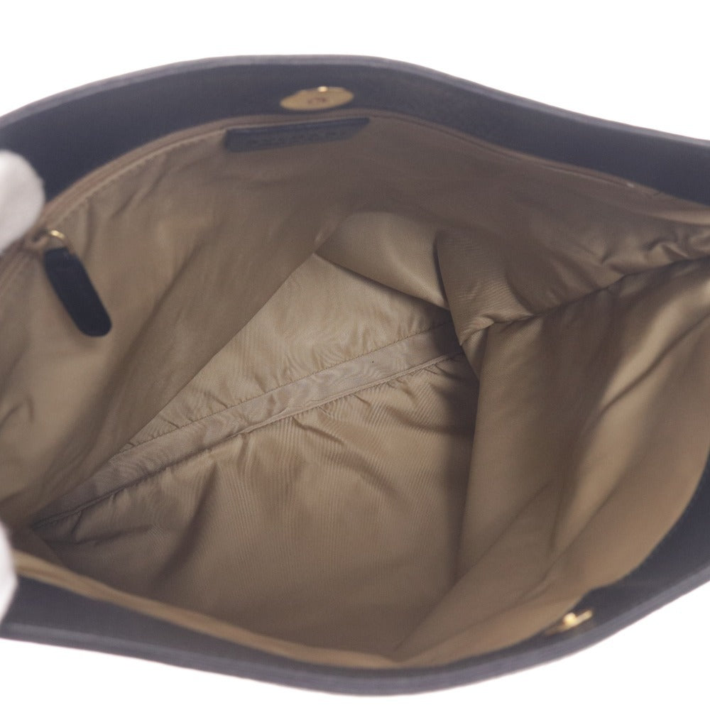 ■ Bulgari Shoulder Bag Collezione Bag Gold Metal Fittings Logo Men's Black