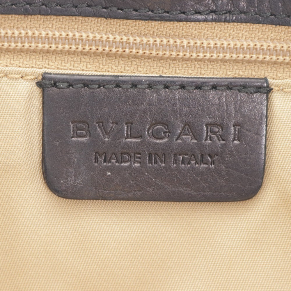■ Bulgari Shoulder Bag Collezione Bag Gold Metal Fittings Logo Men's Black