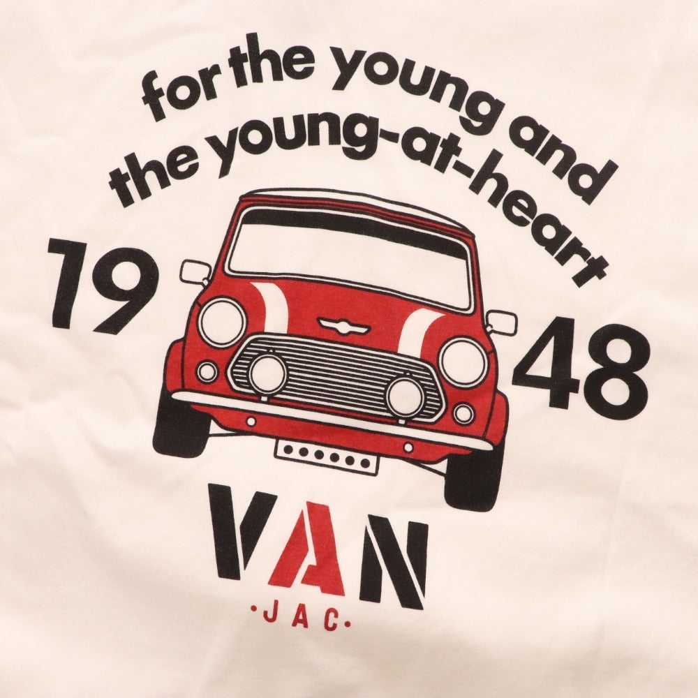 ■ ヴァンヂャケット Tシャツ 半袖 トップス ミニクーパー バックプリント メンズ M ホワイト