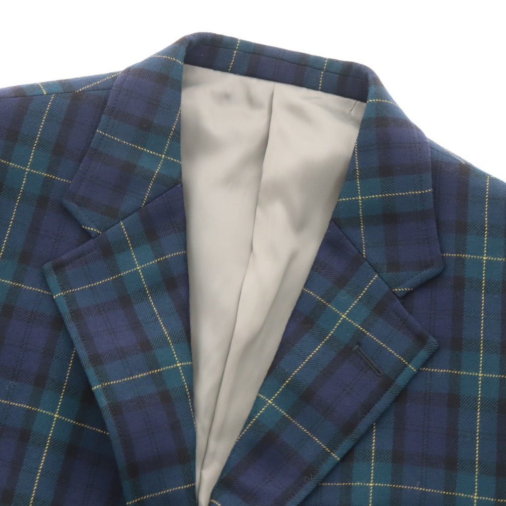 ■ ヴァンヂャケット テーラードジャケット アウター チェック 金ボタン メンズ AB3 グリーン系