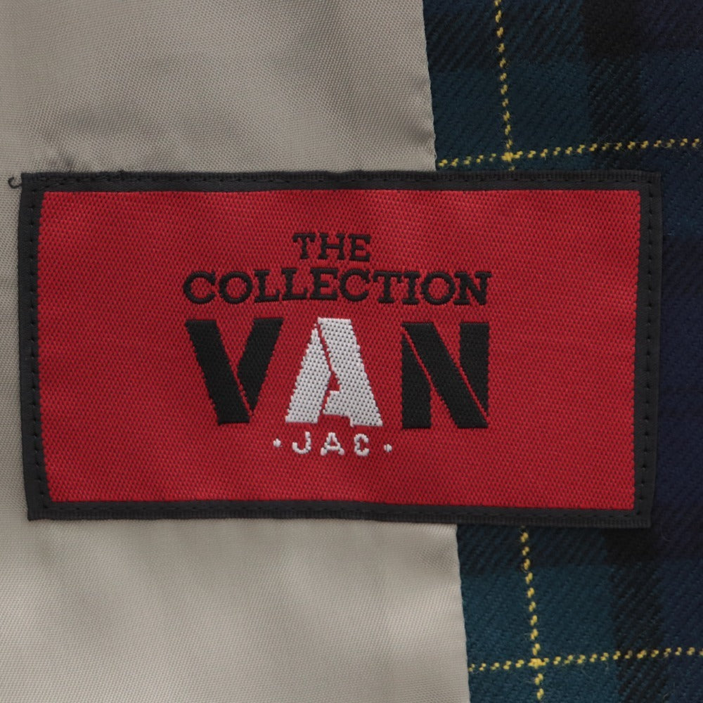 ■ ヴァンヂャケット テーラードジャケット アウター チェック 金ボタン メンズ AB3 グリーン系