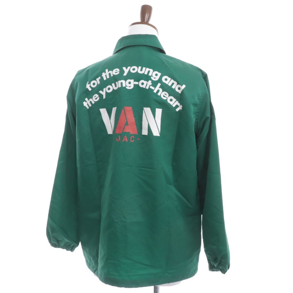 ■ Van Jacket Coach Jacket Outerwear Arch Logo Patch Men's M Green