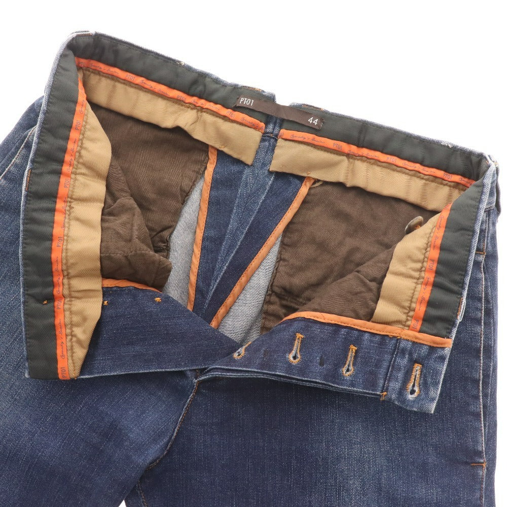 ■ ピーティーゼロウーノ ジーンズ パンツ ボトムス デニム ボタンフライ メンズ 44 インディゴブルー
