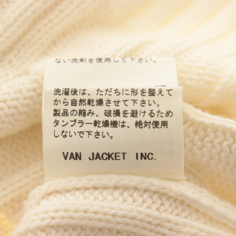 ■ VAN JACKET ヴァンヂャケット ベストトップス Vネック ノースリーブ 無地 コットン メンズ M アイボリー系