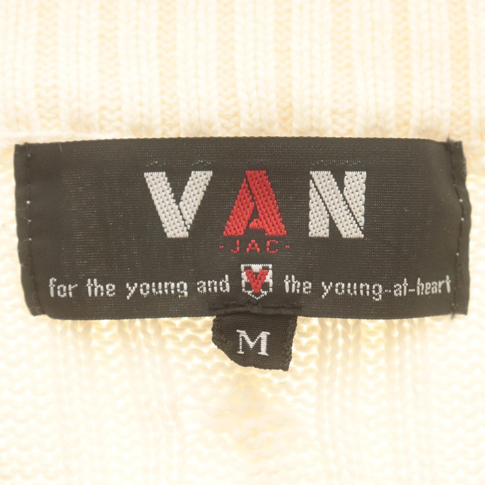 ■ VAN JACKET ヴァンヂャケット ベストトップス Vネック ノースリーブ 無地 コットン メンズ M アイボリー系